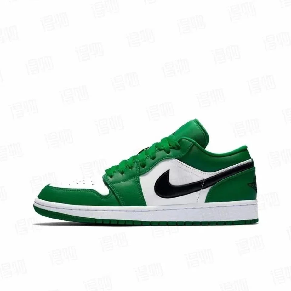 Jordan Nike Air Jordan 1 Low Green White Black Sneakers Green - 1