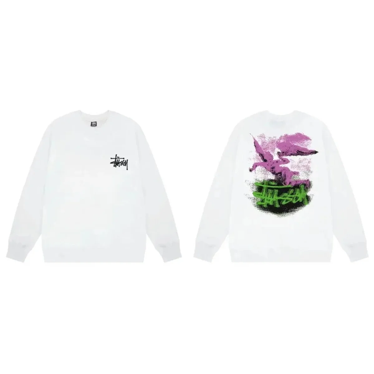 Stussy Stussy White Pegasus Graphic Crewneck Sweatshirt White - 1