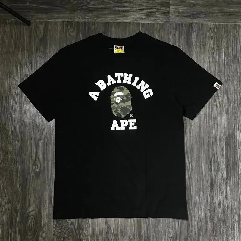 A Bathing Ape A Bathing Ape College Logo Black T-Shirt Black - 1