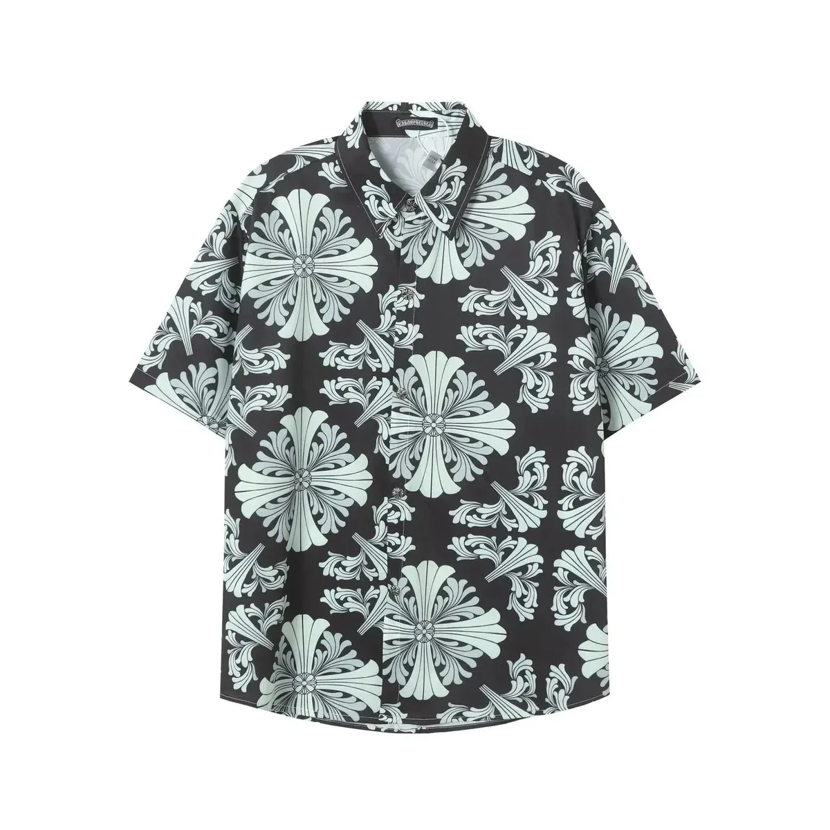 Chrome Hearts Chrome Hearts Floral Print Short Sleeve Shirt Black Black - 1