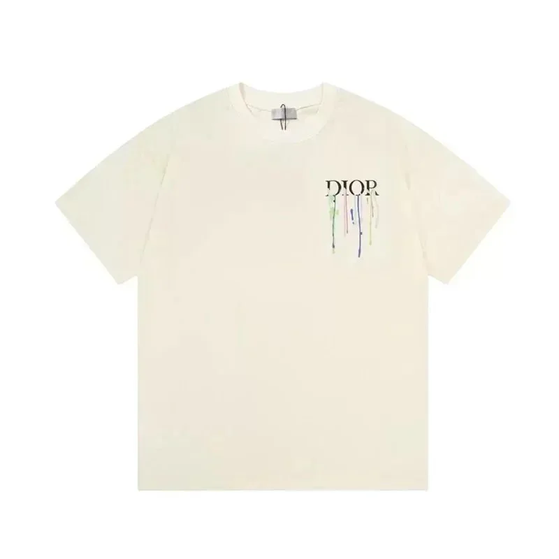Dior Dior Cream Dripped Logo T-Shirt Cream - 1
