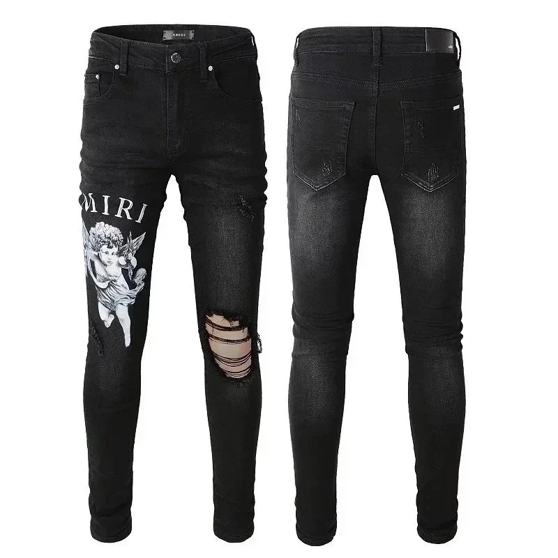 Amiri Amiri Black Angel Print Jeans Black - 1