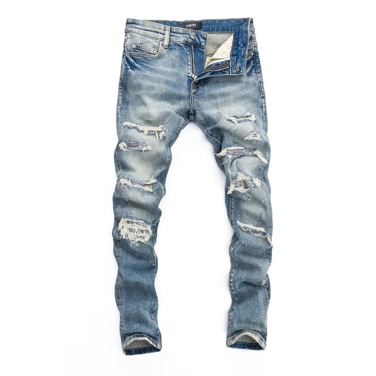 Amiri Amiri Distressed Denim Jeans Blue - 1