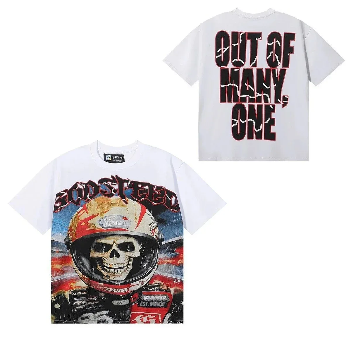 Godspeed Godspeed White Skull Print T-Shirt White - 1