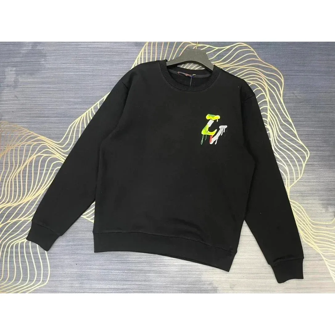 Other Black Cotton Sweatshirt with Colorful Graphic Print Black - 1