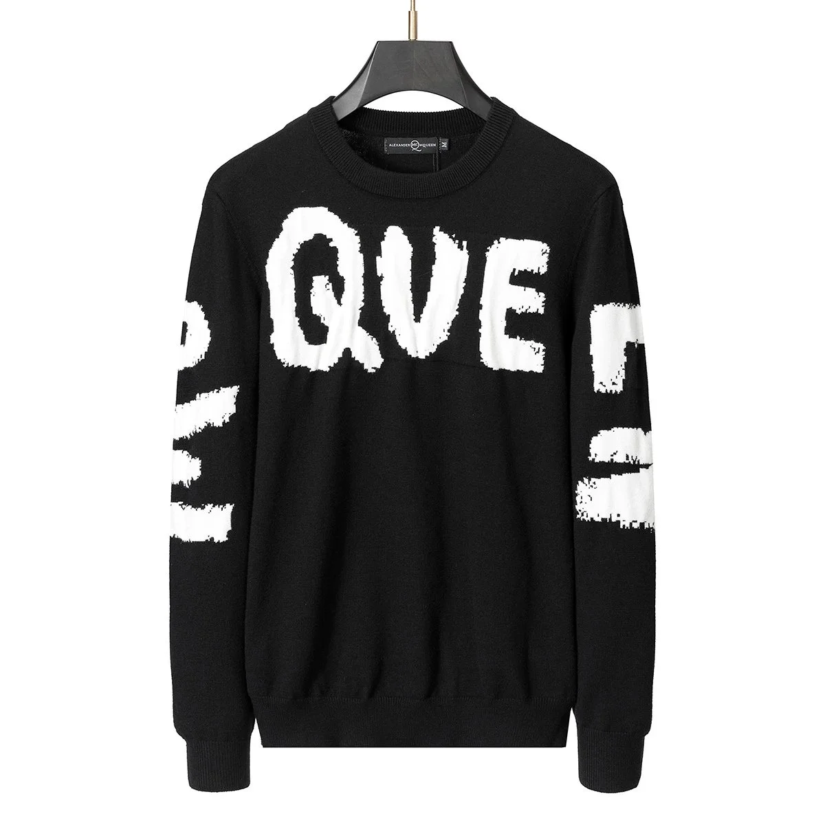 Alexander McQueen Alexander McQueen Black 'QUE' Knit Sweater Black - 1