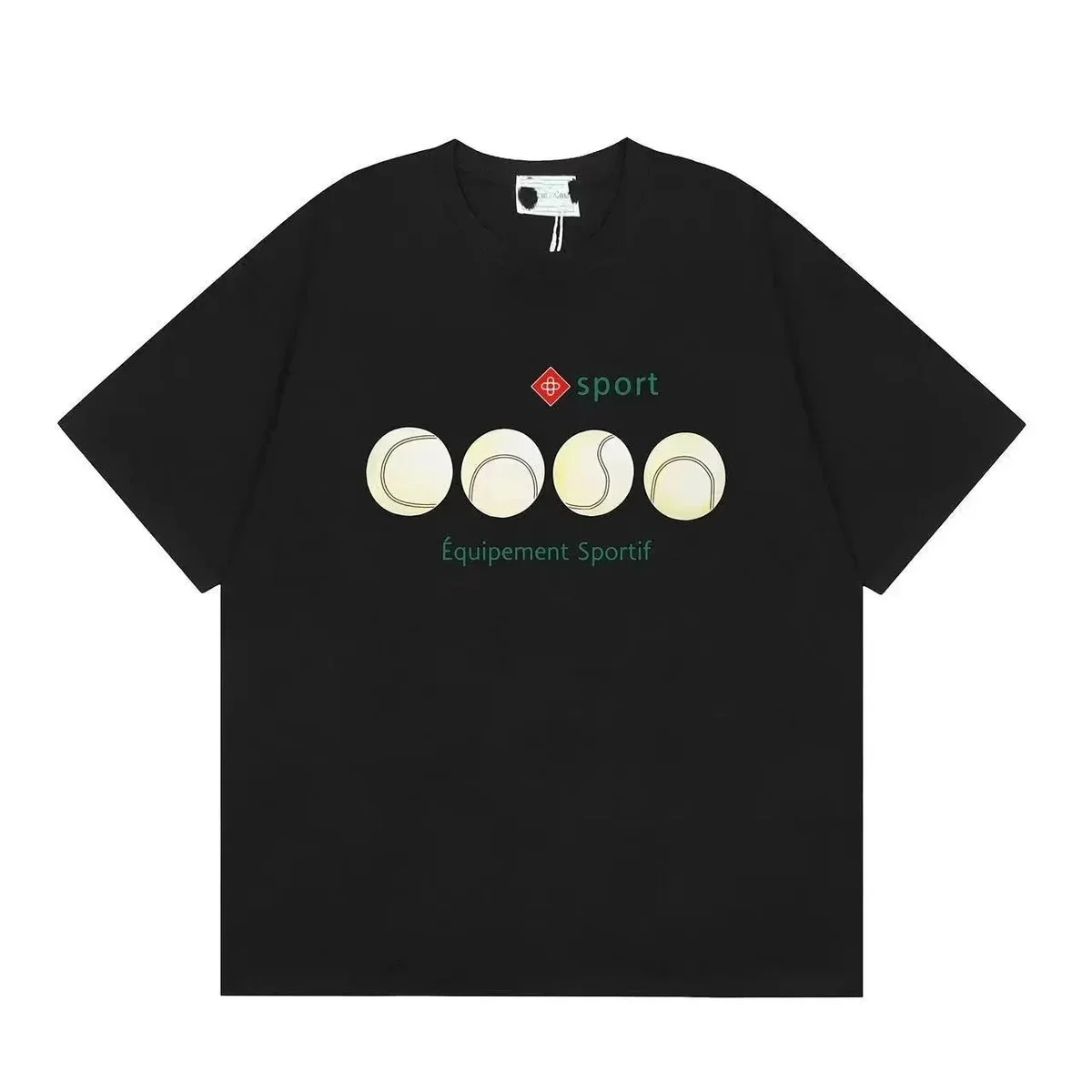 Other Black Tennis Print T-Shirt Black - 1