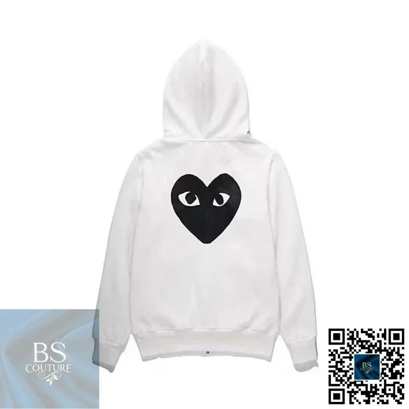 Comme des Garçons Comme des Garçons Hoodie with Iconic Heart Logo White White - 1