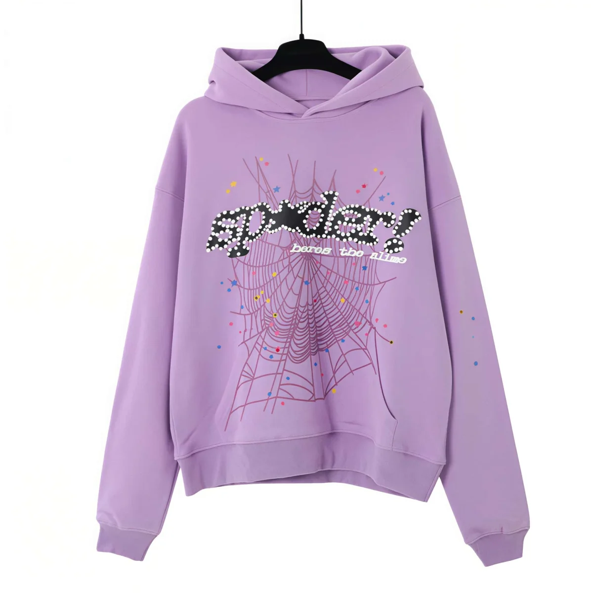 Other Purple Spider Web Print Hoodie Purple - 1