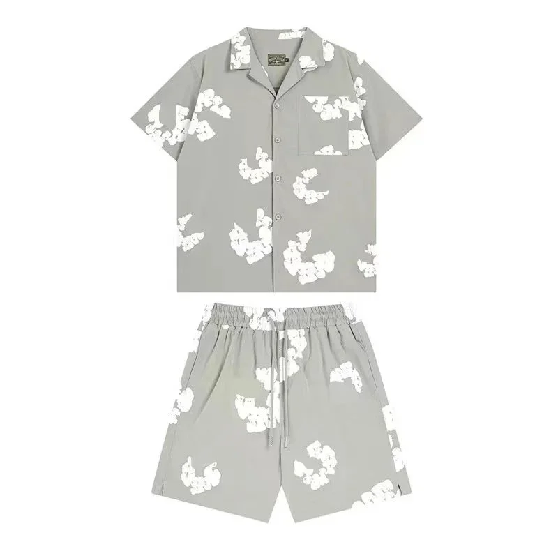 Essentials Co-ord Set with Cloud Print in Grey Grey - 1