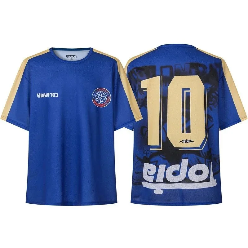 Other Blue & Gold Soccer Jersey with Number 10 Blue - 1