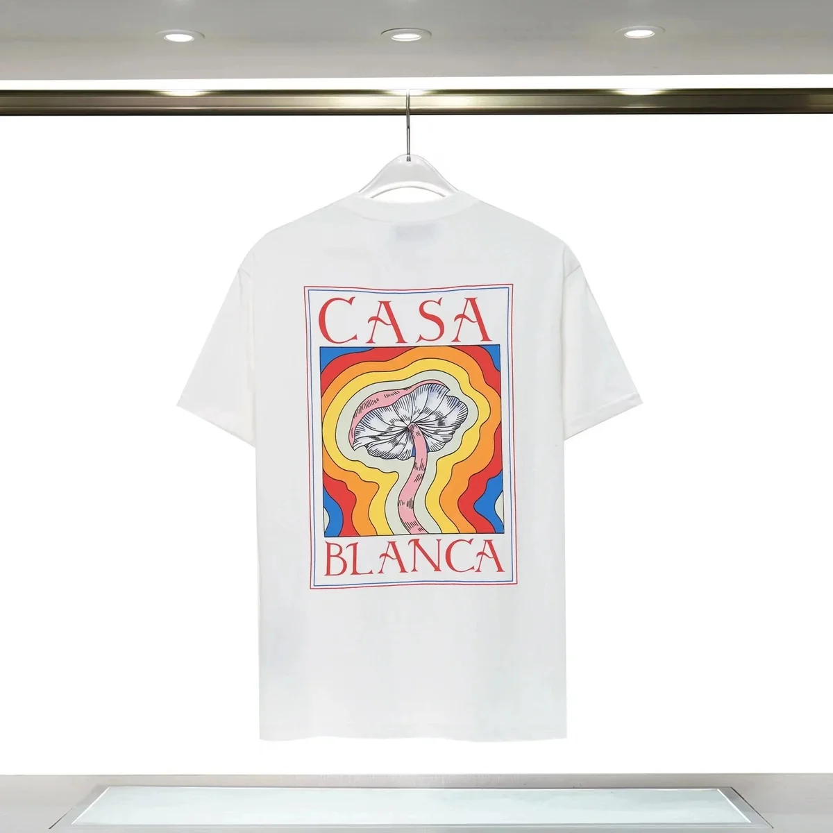 Casablanca White Casa Blanca Mushroom Print T-Shirt White - 1