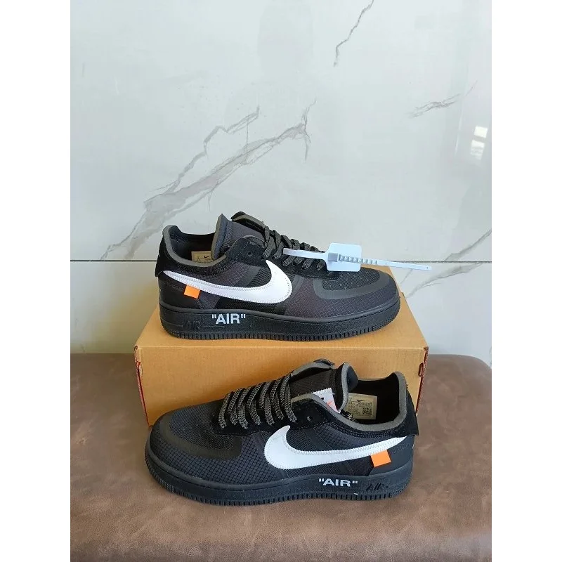 Nike Nike Air Force 1 Off-White Triple Black Sneakers Black - 1
