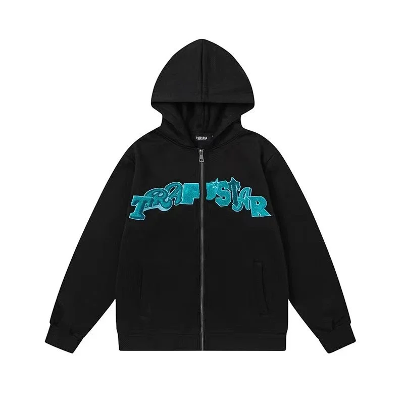 Trapstar Trapstar Black 'TRAFSTAR' Zip-Up Hoodie Black - 1
