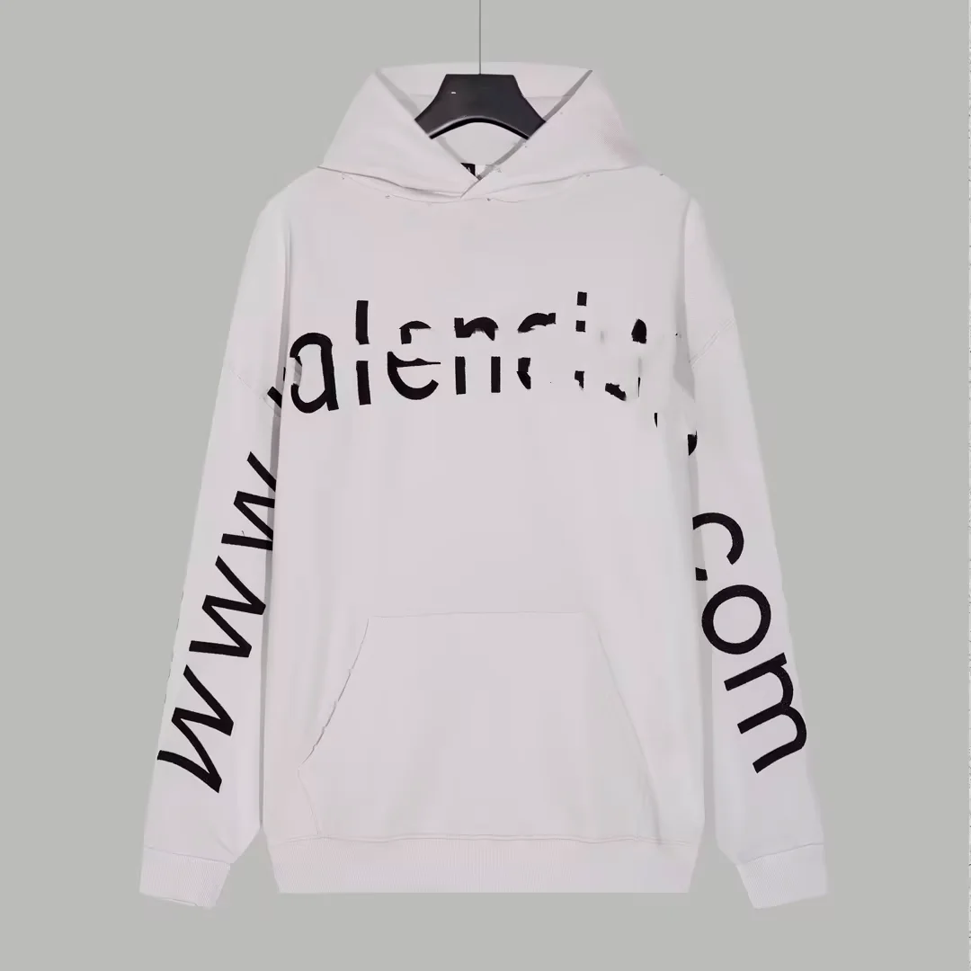 Balenciaga Balenciaga White Logo Print Hoodie White - 1