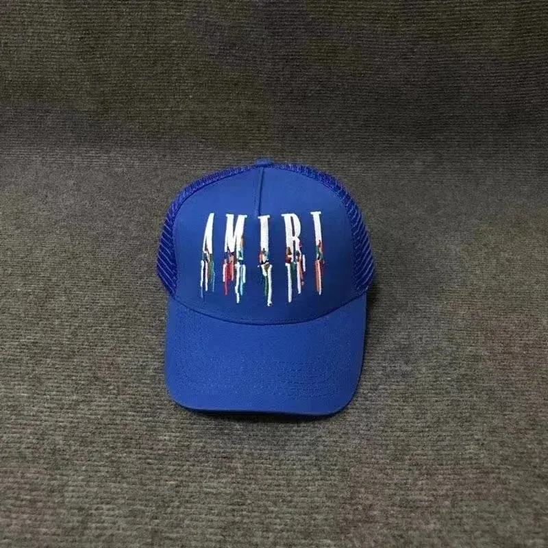 Amiri Amiri Blue Trucker Cap with Multi-Color Logo Blue - 1
