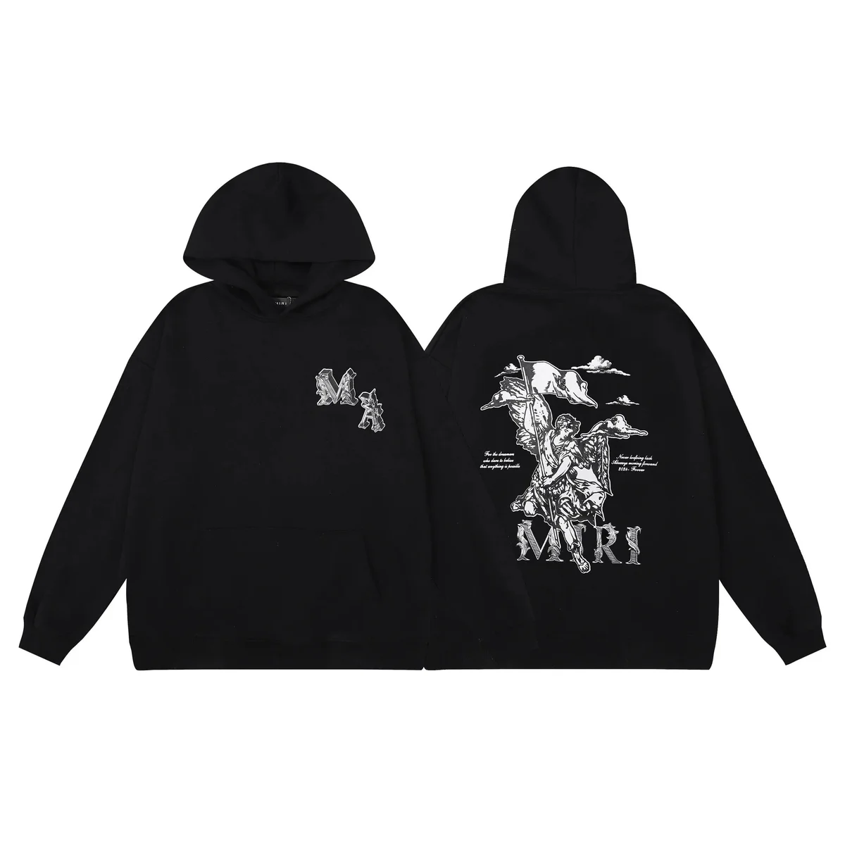Other Black Matri Hoodie with Graphic Print Black - 1