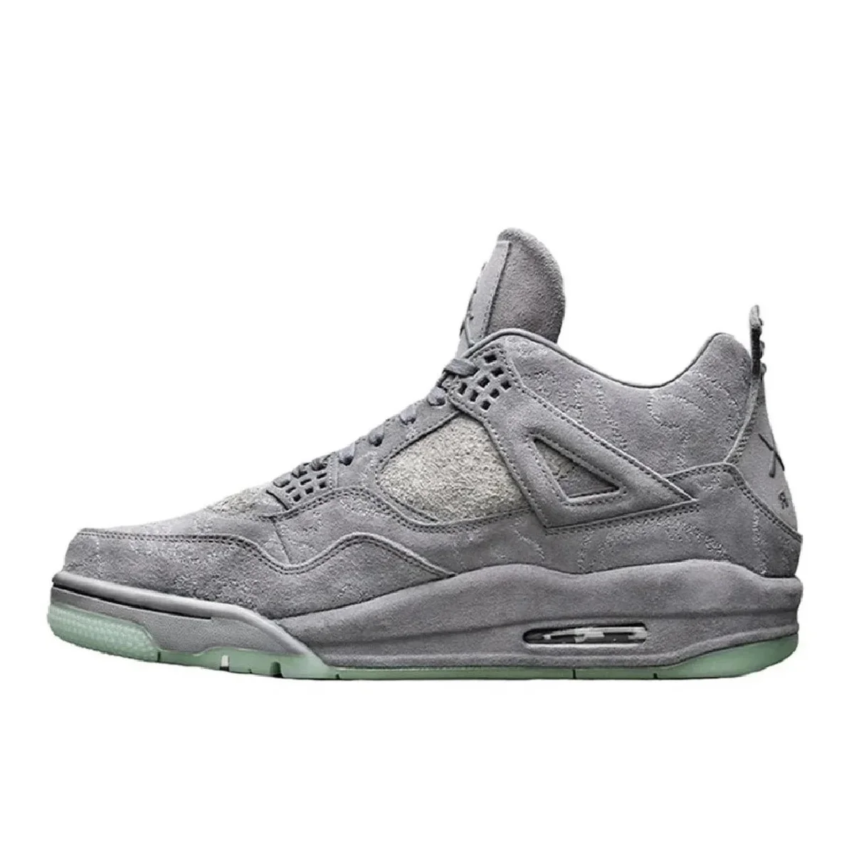 Jordan Nike Air Jordan 4 Grey Suede Sneakers Grey - 1