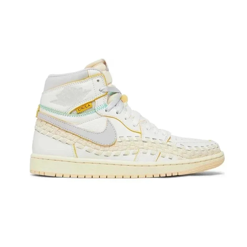 Jordan Nike Air Jordan 1 High 'UN/LA' White Yellow Sneakers White - 1