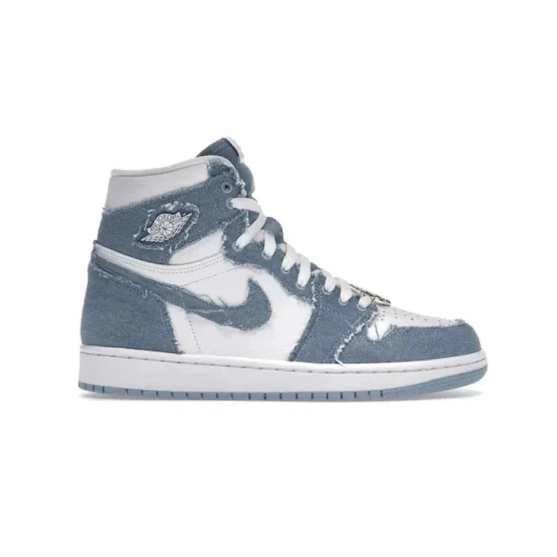 Jordan Nike Air Jordan 1 Denim White Blue Sneakers Blue - 1