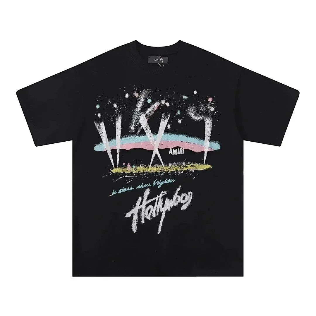 Amiri Amiri Hollywood Print Black T-Shirt Black - 1