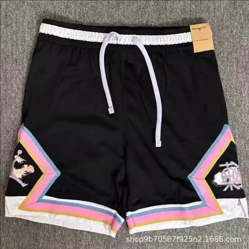 Other Black Basketball Shorts with Colorful Star Design Black - 1