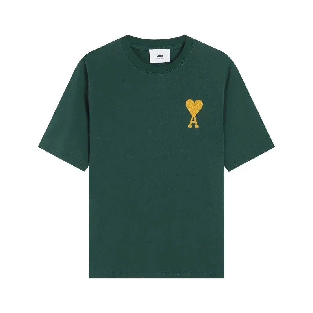 Ami Paris Ami Paris Green AM Heart T-Shirt Navy - 1
