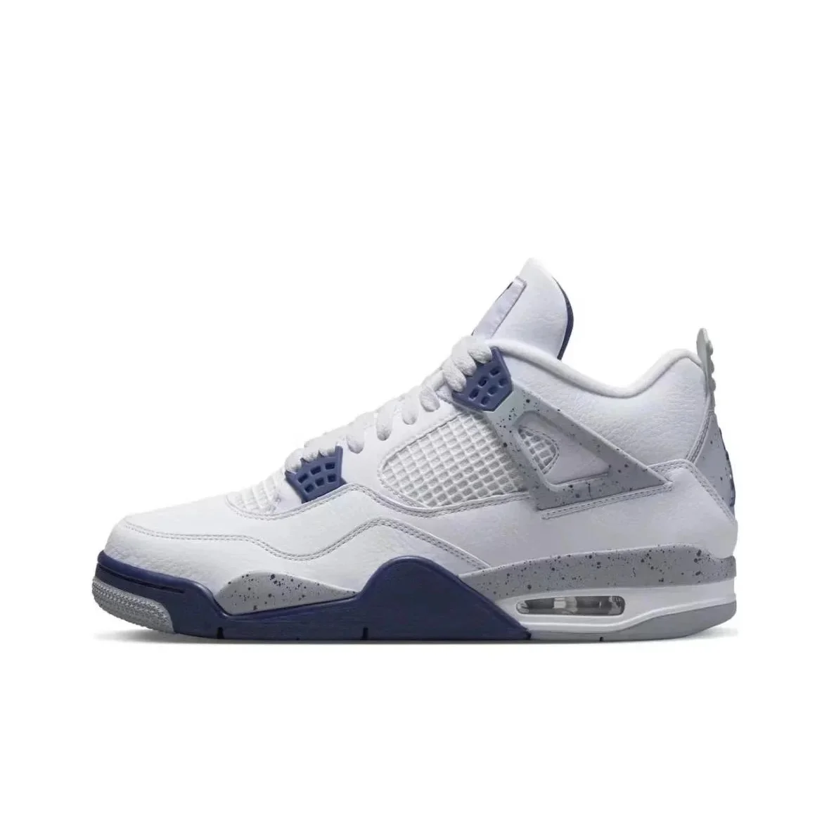 Jordan Nike Air Jordan 4 White Midnight Navy Sneakers White - 1