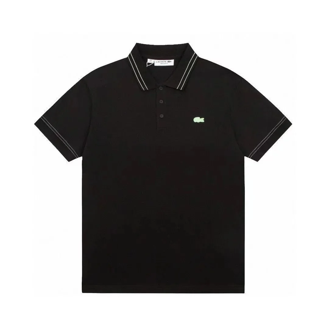 Lacoste Lacoste Black Polo Shirt with Green Crocodile Black - 1