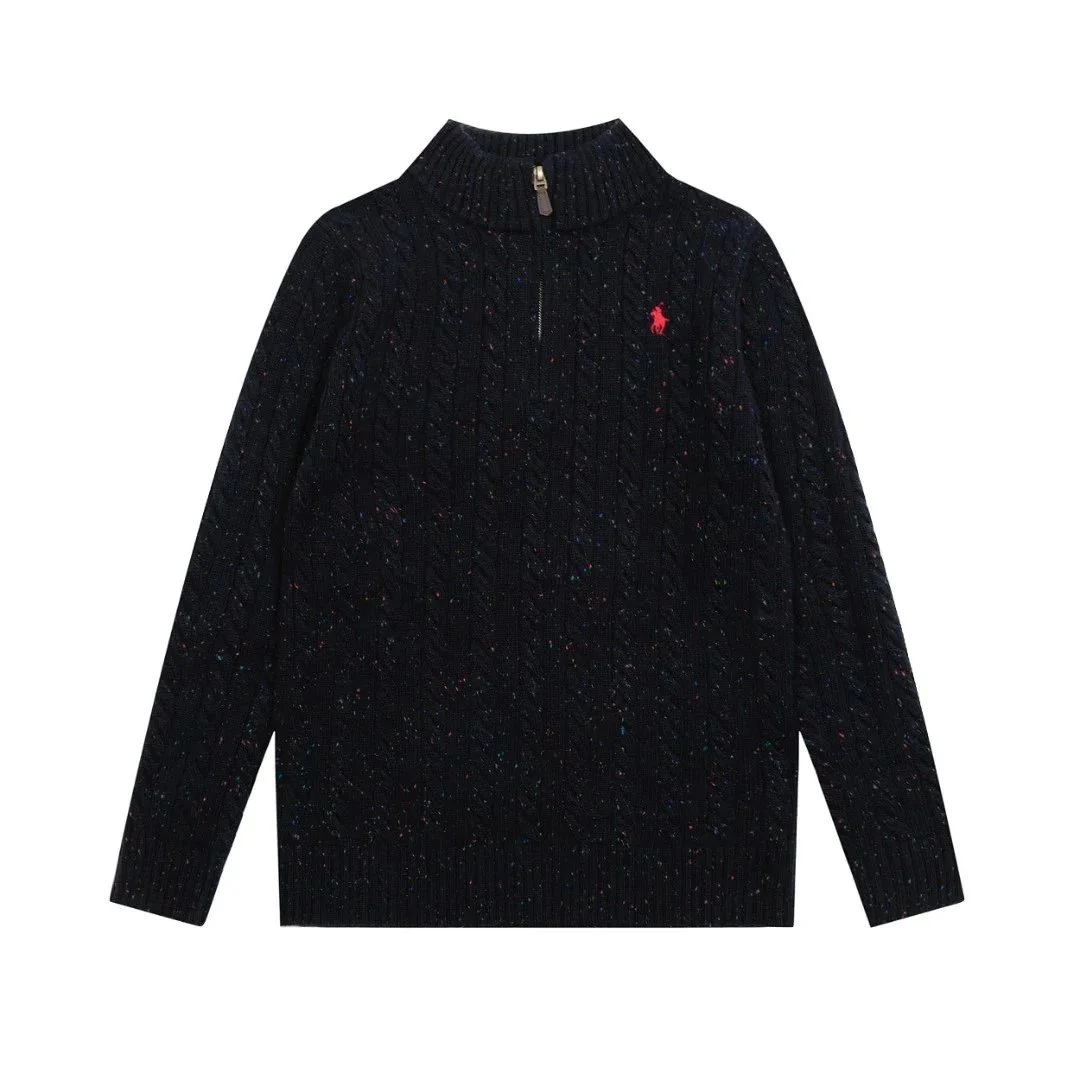Polo Ralph Lauren Ralph Lauren Cable Knit Zip Neck Sweater Black Black - 1