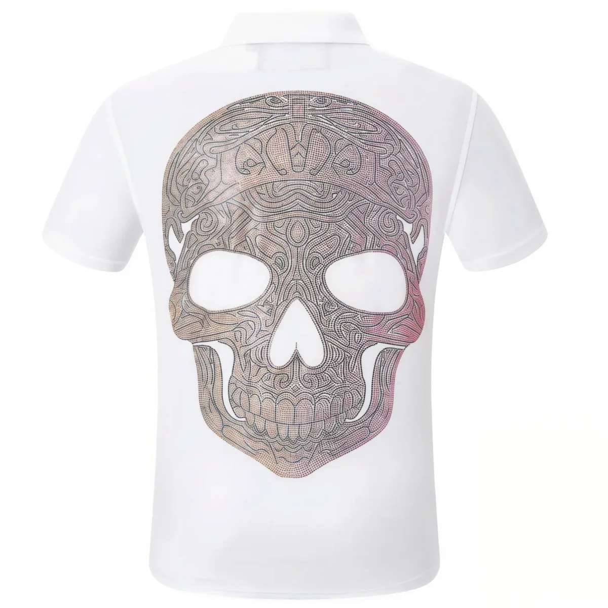 Other White Skull Print Polo Shirt White - 1