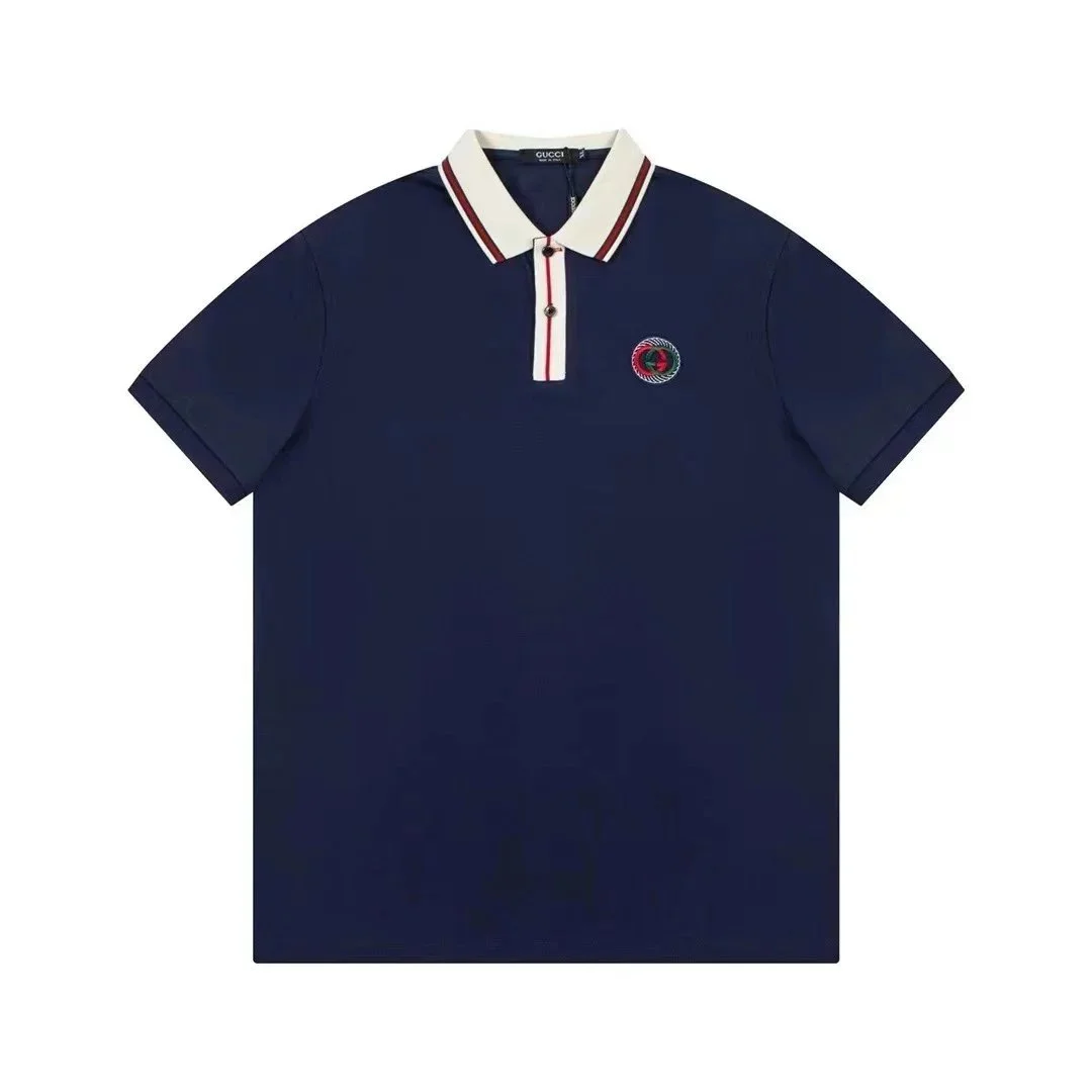 Gucci Gucci Navy Polo Shirt with Embroidered Logo Navy - 1