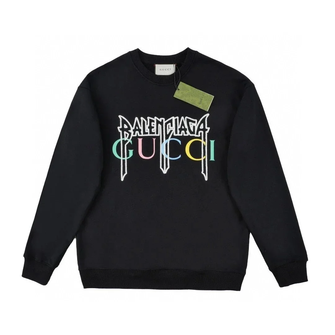 Gucci Gucci Balenciaga Collaboration Black Crewneck Sweatshirt Black - 1