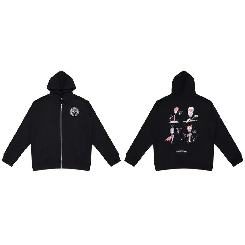 Other Black Zip-Up Hoodie with Graphic Print Black - 1
