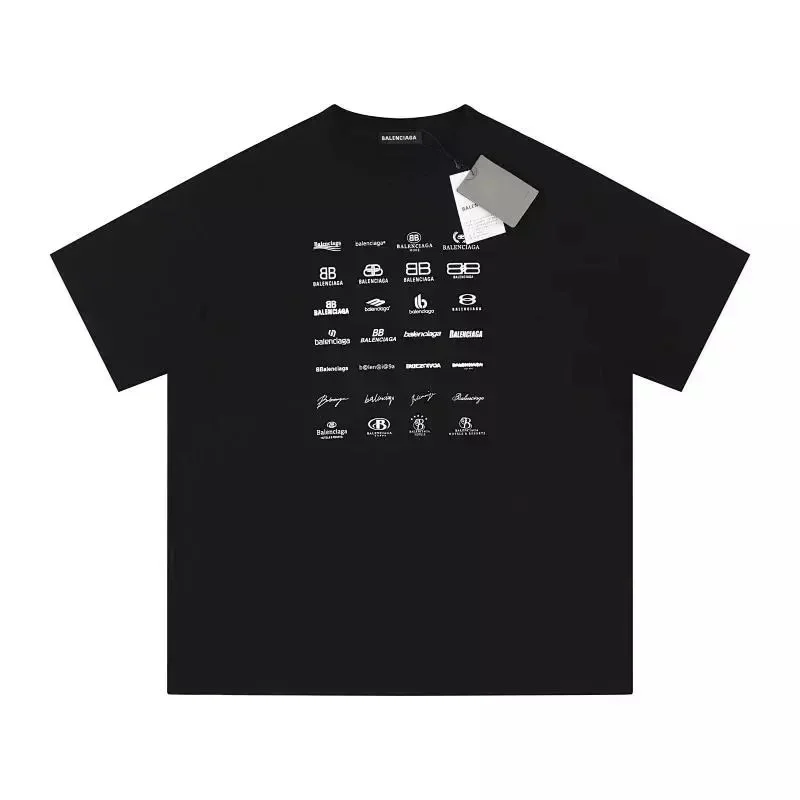 Balenciaga Balenciaga Logo Print Black T-Shirt Black - 1