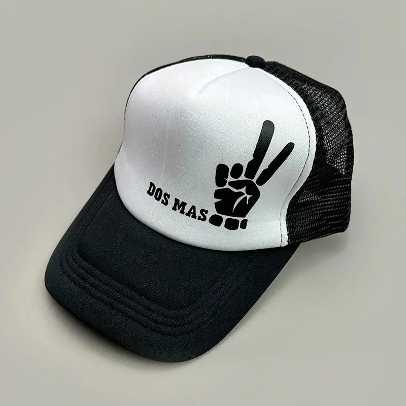 Other Unisex Trucker Hat 'Dos Mas' Peace Sign Design Black - 1