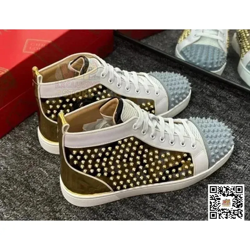 Christian Louboutin Christian Louboutin Louis Spiked Sneakers White/Gold White - 1