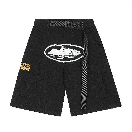 Other Black Cargo Shorts with Boat Print and Pockets Black - 1