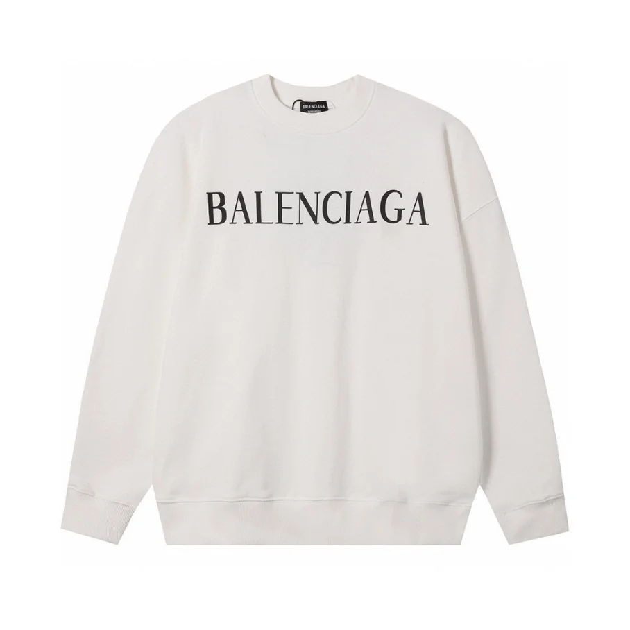 Balenciaga Balenciaga White Logo Crewneck Sweatshirt White - 1
