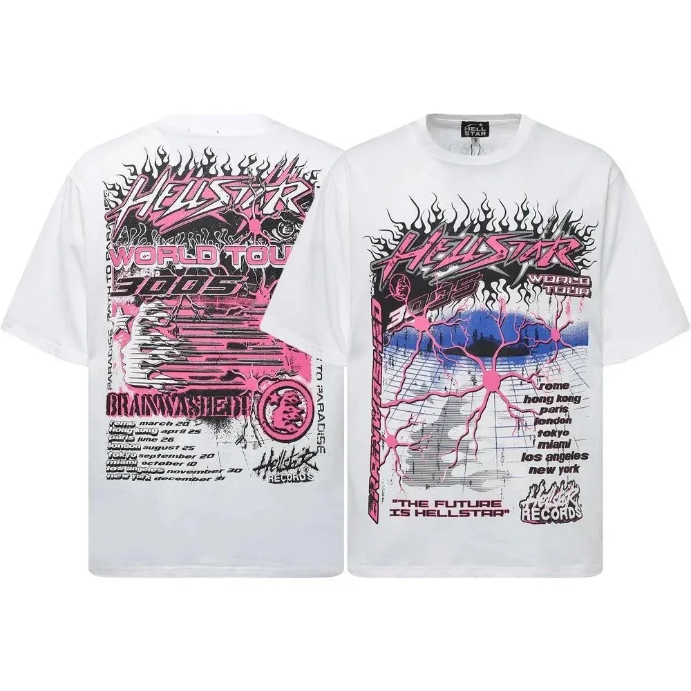 Hellstar Hellstar White 'World Tour' Graphic T-Shirt White - 1