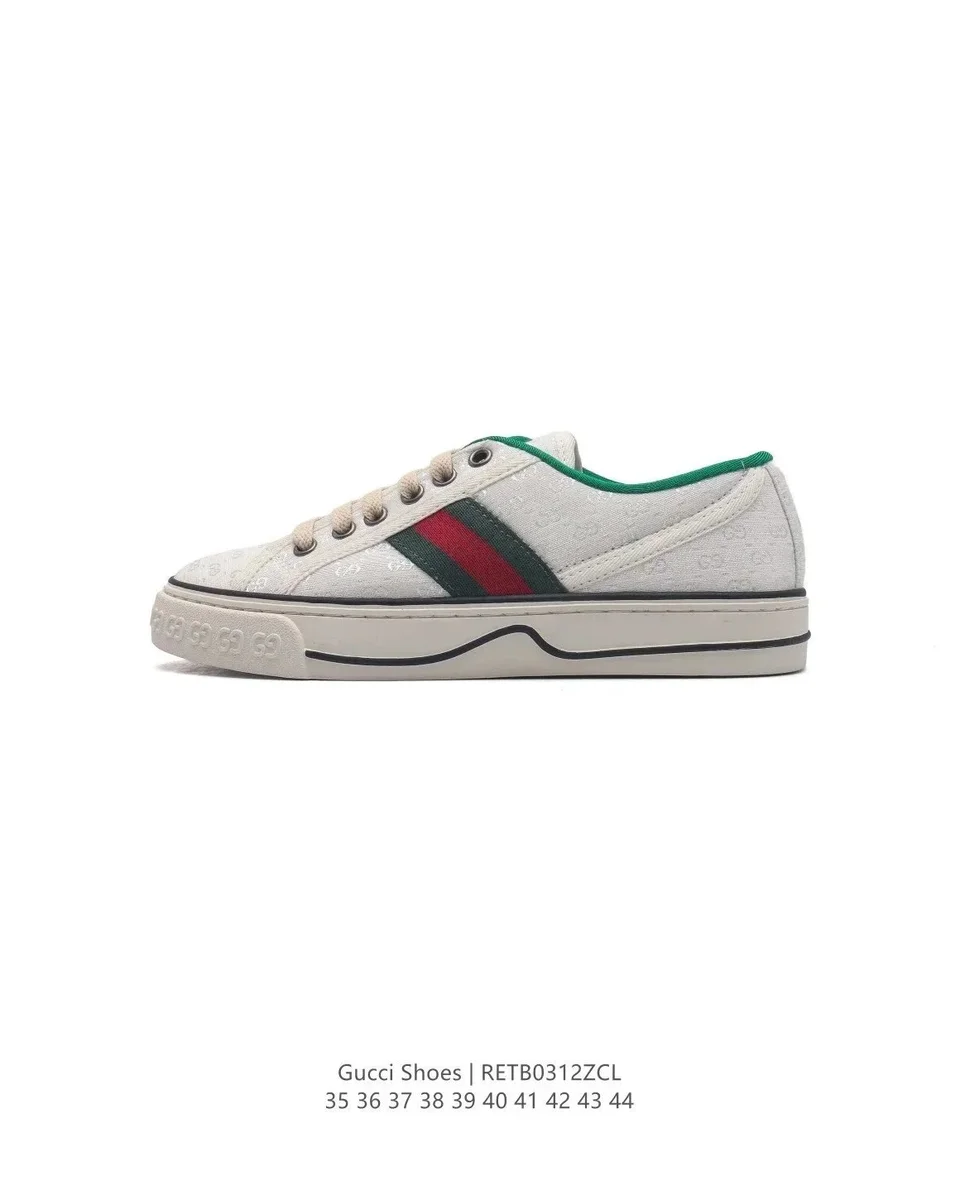 Gucci Gucci White GG Canvas Sneakers White - 1