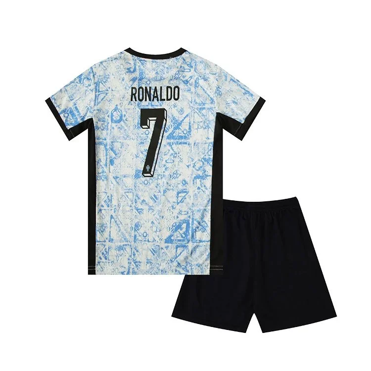 Other Ronaldo 7 Jersey Set White/Black Soccer Kit White - 1