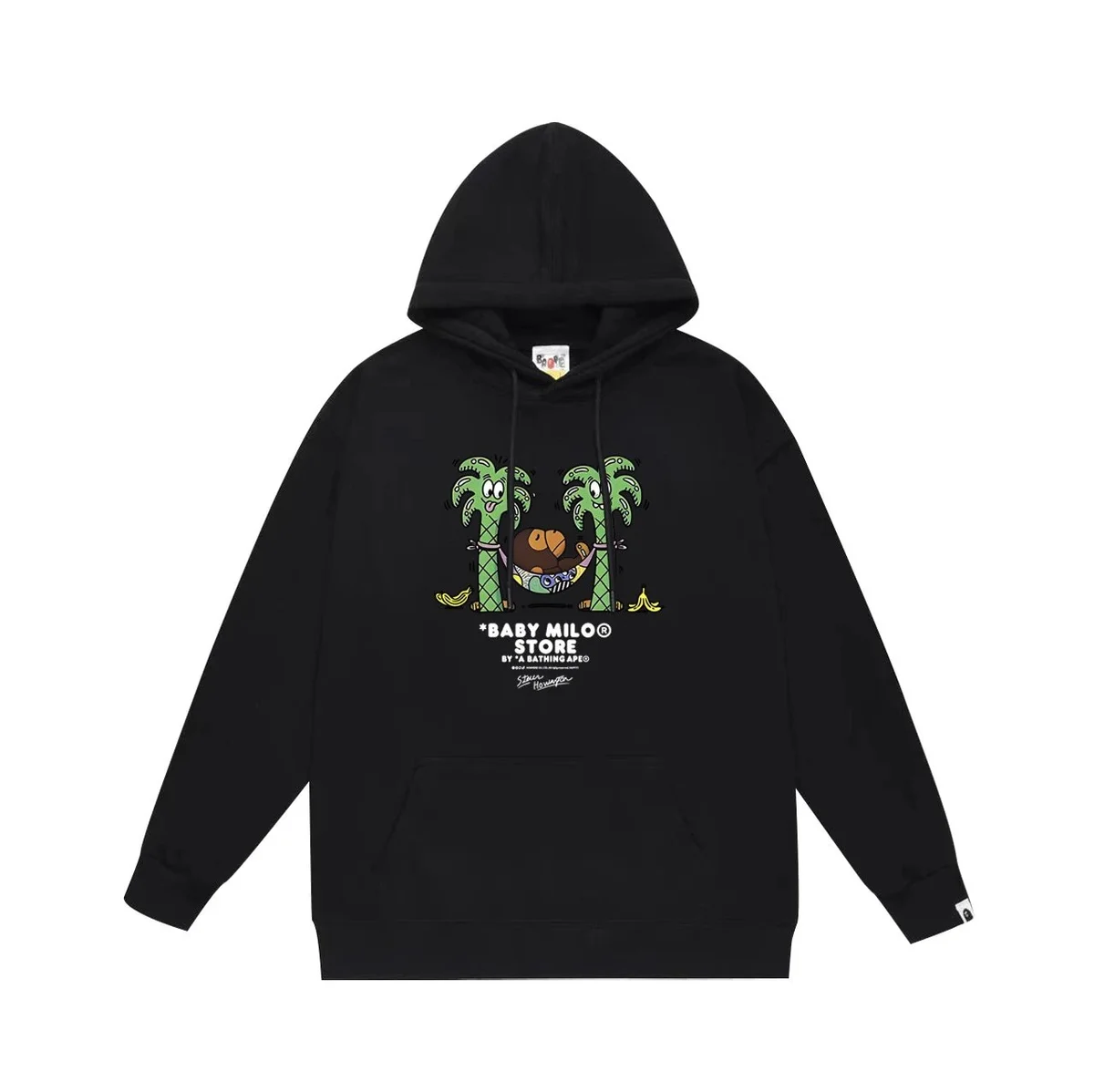 A Bathing Ape A Bathing Ape BAPE STA Black Hoodie with Baby Milo Print Black - 1