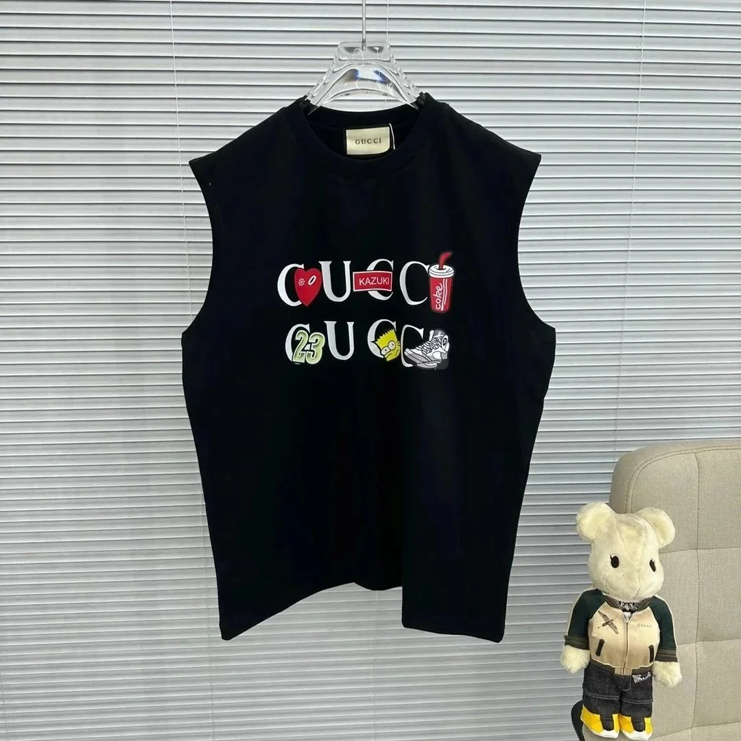 Gucci Gucci Black Graphic Print Sleeveless Top Black - 1