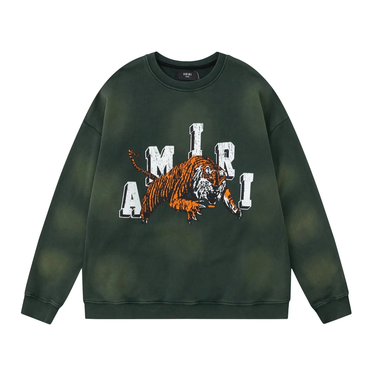 Amiri Amiri Tiger Graphic Oversized Sweatshirt in Forest Green Green - 1