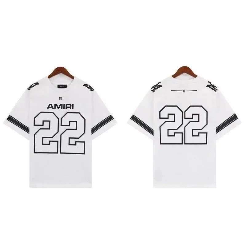 Amiri Amiri 22 White T-Shirt with Black Stripes White - 1