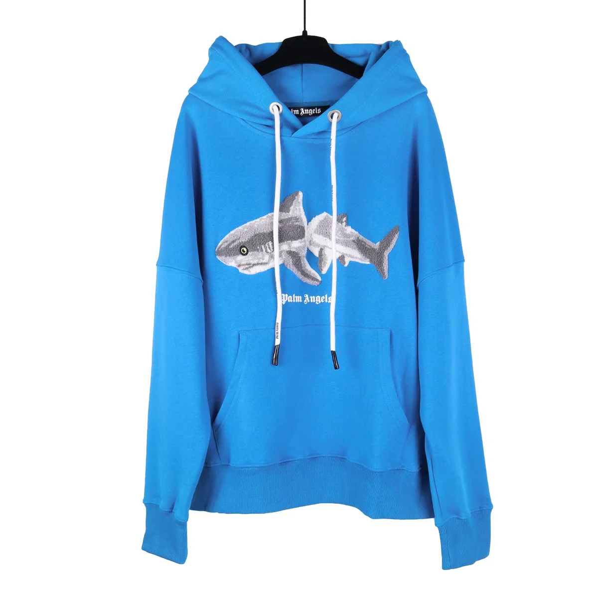 Palm Angels Palm Angels Bear Shark Hoodie Blue Cotton Sweatshirt Blue - 1
