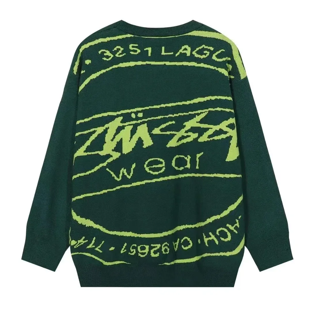 Stussy Stussy Green 'Wear' Intarsia Knit Sweater Green - 1