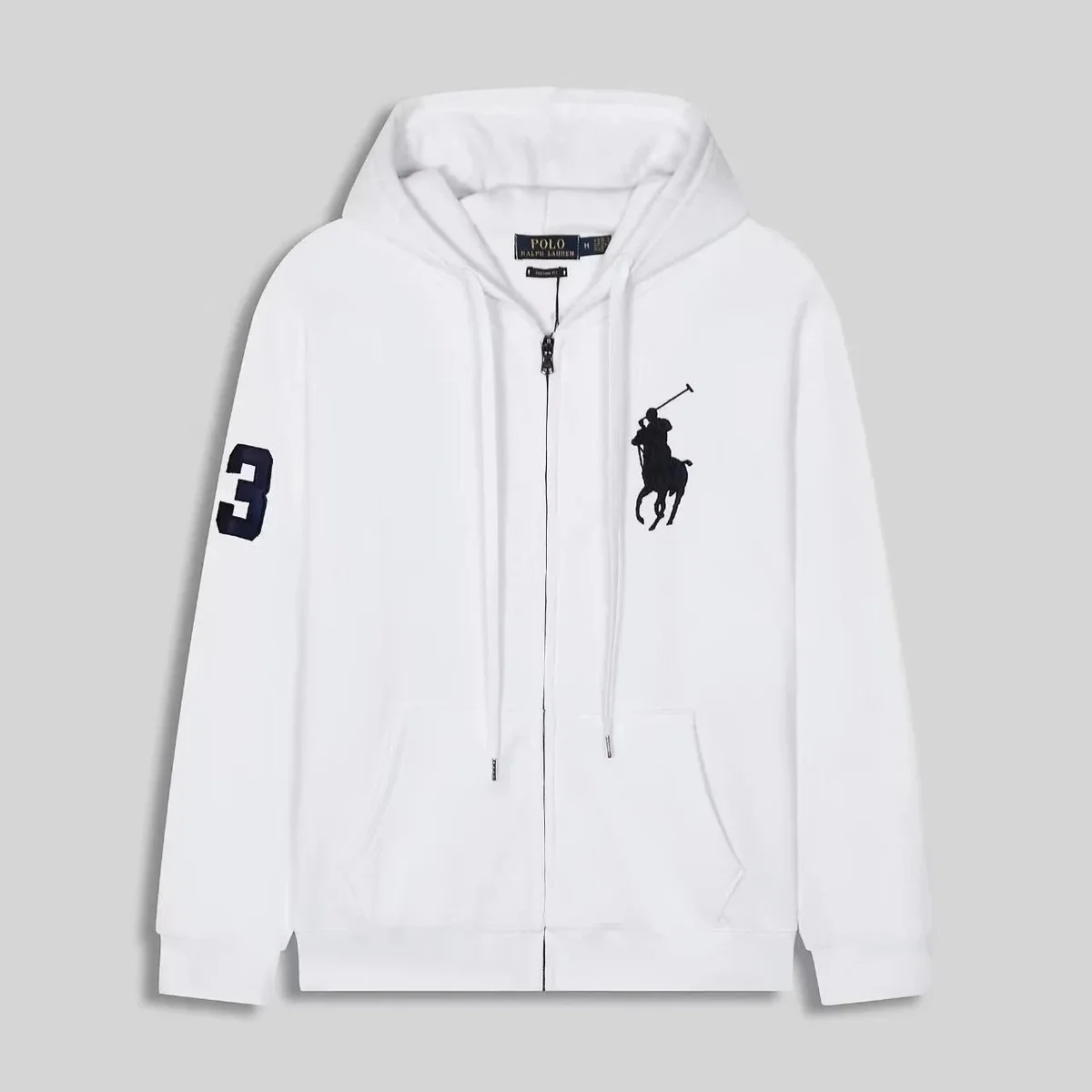Polo Ralph Lauren Polo Ralph Lauren White Big Pony Zip-Up Hoodie White - 1