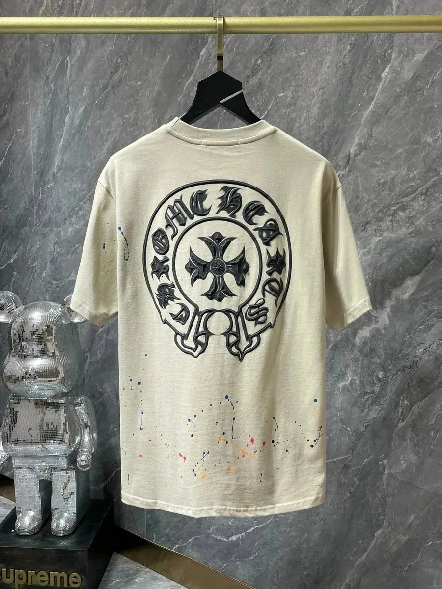 Chrome Hearts Chrome Hearts Paint Splatter T-Shirt Beige Beige - 1